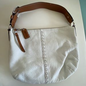 COACH White Hobo Leather Bag